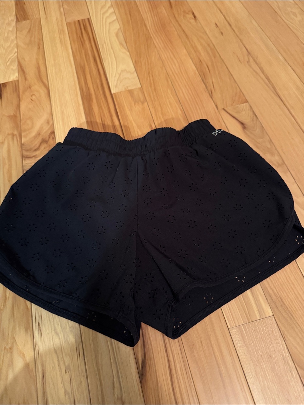 DSG Black Eyelet Kids Athletic Shorts